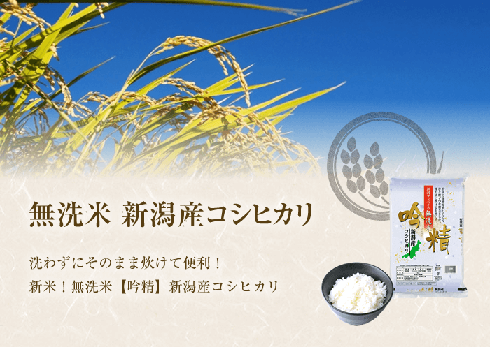 無洗米 新潟産コシヒカリ2kg(2kg×1袋)